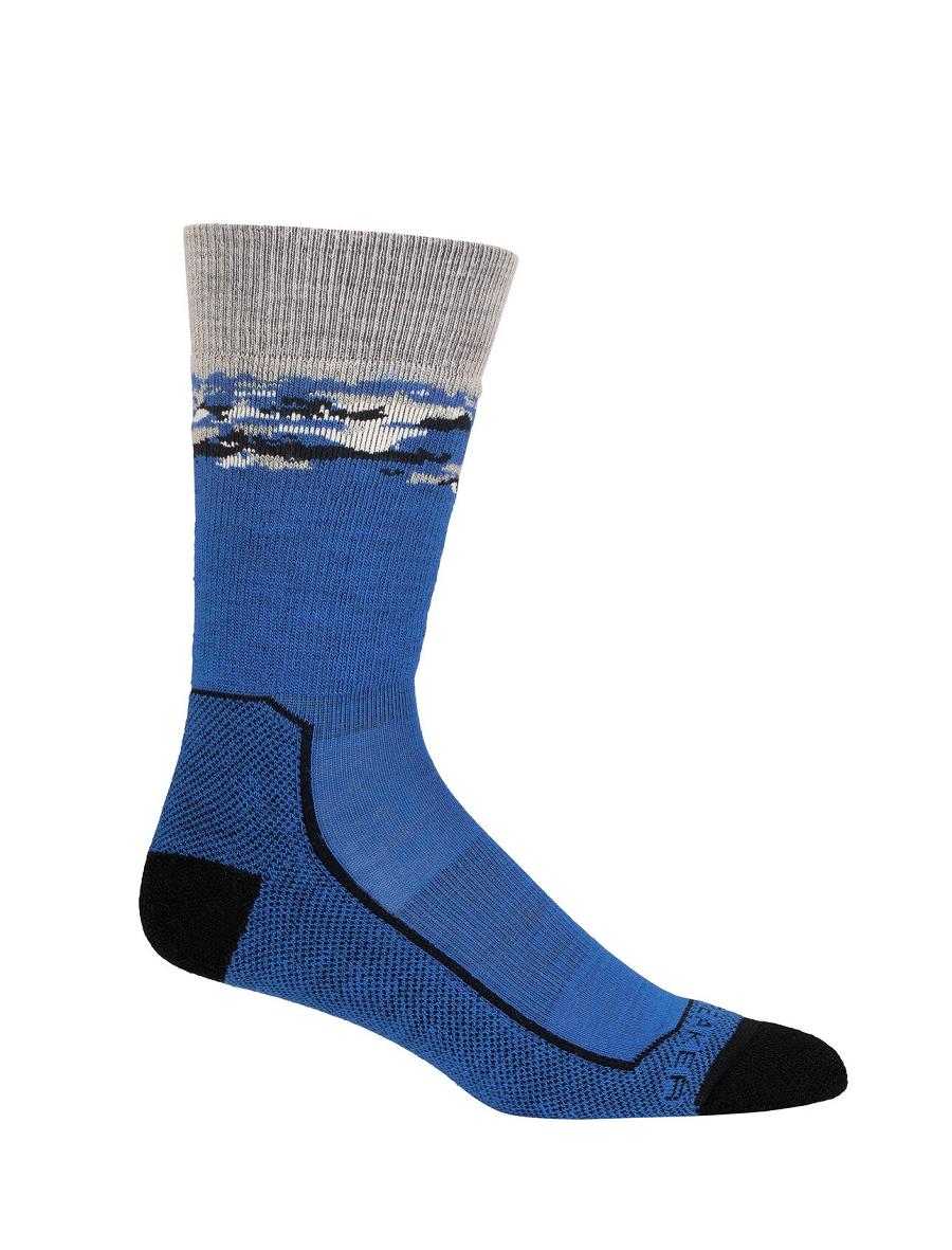 Lazurite / Black Icebreaker Merino Hike+ Medium Crew Sedimentary Men's Socks | AU 1002WNBY